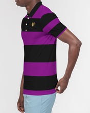 Load image into Gallery viewer, SF 2 TONE POLO - PURPLE/BLACK Men's Slim Fit Short Sleeve Polo