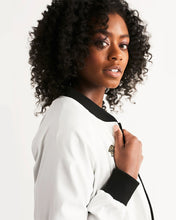 Load image into Gallery viewer, LIFE A GAMBLE. LETS PLAY - WHIE FEMALE JACKET Women's Bomber Jacket
