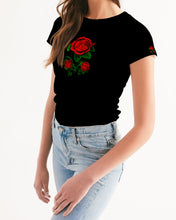 Load image into Gallery viewer, ROSES - BLACK Women's All-Over Print Tee