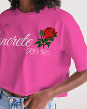 Load image into Gallery viewer, CONCRETE ROSE - HOT PINK Women's Lounge Cropped Tee