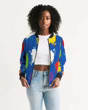 Load image into Gallery viewer, SPLASH FEMALE - BLUE Women's Bomber Jacket