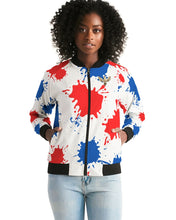 Load image into Gallery viewer, SPLASH PATRIOT - WHITE Women's Bomber Jacket