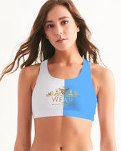 Load image into Gallery viewer, SF WEAR 2 TONE Athletic Wear top - Carolina blue/White Women's Seamless Sports Bra