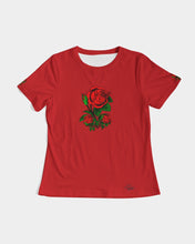 Load image into Gallery viewer, ROSES - MAROON RED Women's All-Over Print Tee