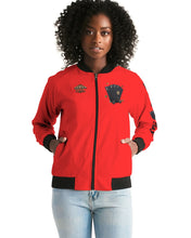 Load image into Gallery viewer, LIFE A GAMBLE. LETS PLAY - RED FEMALE JACKET Women's Bomber Jacket