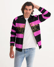 Load image into Gallery viewer, 2 TONE STRIPE - HOT PINK/BLACK Men's Bomber Jacket