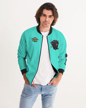 Load image into Gallery viewer, LIFE A GAMBLE " LETS PLAY" - TURQUOISE Men's Bomber Jacket