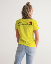 Load image into Gallery viewer, CONCRETE ROSE - YELLOW Women's V-Neck Tee
