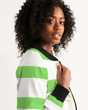 Load image into Gallery viewer, FEMALE 2 TONE - WHITE/SHOCKING COLOR GREEN Women's Bomber Jacket