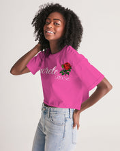 Load image into Gallery viewer, CONCRETE ROSE - HOT PINK Women's Lounge Cropped Tee