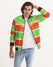 Load image into Gallery viewer, MJ1 (STEADY FLAME 3 TONE)WHITE/ORANGE/SHOCKING GREEN Men's Bomber Jacket