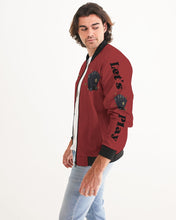 Load image into Gallery viewer, LIFE A GAMBLE "LETS PLAY" - BURGUNDY JACKET Men's Bomber Jacket