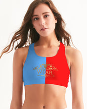 Load image into Gallery viewer, SF WEAR 2 TONE Athletic Wear Top - Red/Carolina Blue Women's Seamless Sports Bra