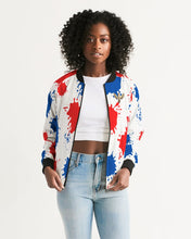Load image into Gallery viewer, SPLASH PATRIOT - WHITE Women's Bomber Jacket