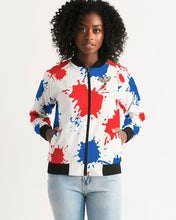Load image into Gallery viewer, SPLASH PATRIOT - WHITE Women's Bomber Jacket
