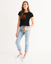 Load image into Gallery viewer, ROSES - BLACK Women's All-Over Print Tee