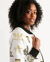 Load image into Gallery viewer, FULLY LOGO FEMALE JACKET - WHITE Women's Bomber Jacket