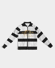 Load image into Gallery viewer, 2 TONE STRIPE - BLACK/WHITE Women's Bomber Jacket