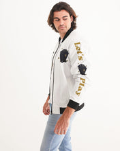Load image into Gallery viewer, LIFE A GAMBLE. LETS PLAY - WHITE jacket Men's Bomber Jacket