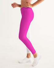 Load image into Gallery viewer, SF WEAR 2 TONE Athletic Wear Bottom - Hot Pink/White Women's Yoga Pants