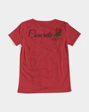 Load image into Gallery viewer, CONCRETE ROSE - DARK RED Women's V-Neck Tee
