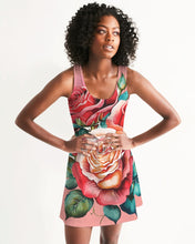 Load image into Gallery viewer, LEFTSIDE FLOWERY ROSE - DARK PINK Women's All-Over Print Racerback Dress