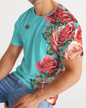 Load image into Gallery viewer, LEFTSIDE FULLY ROSE - TURQUOISE Men's Tee