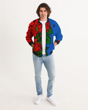 Load image into Gallery viewer, RIGHT SIDE FULLY ROSES JACKET..Blue Men's Bomber Jacket