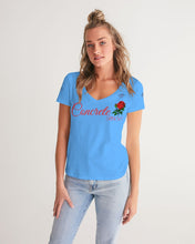 Load image into Gallery viewer, CONCRETE ROSE - BABY BLUE Women's V-Neck Tee
