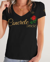 Load image into Gallery viewer, CONCRETE ROSE GOLD - BLACK Women's V-Neck Tee