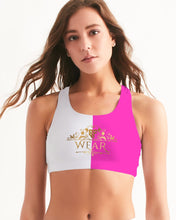 Load image into Gallery viewer, SF WEAR 2 TONE Athletic Wear - Hot Pink/White Women's Seamless Sports Bra