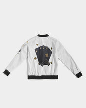 Load image into Gallery viewer, LIFE A GAMBLE. LETS PLAY - WHIE FEMALE JACKET Women's Bomber Jacket