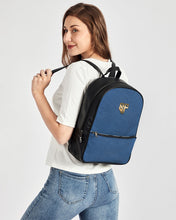 Load image into Gallery viewer, SF BLUE LEATHER - BACKPACK Classic Faux Leather Backpack