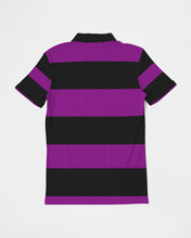 Load image into Gallery viewer, SF 2 TONE POLO - PURPLE/BLACK Men's Slim Fit Short Sleeve Polo