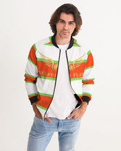Load image into Gallery viewer, MJ1-2.0 (STEADY FLAME 3 TONE )- ORANGE/WHITE/SHOCKING GREEN Men's Bomber Jacket