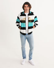 Load image into Gallery viewer, GRIFFEY (SF WEAR 3 TONE) - WHITE/TURQUOISE/BLACK Men's Bomber Jacket