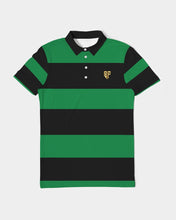Load image into Gallery viewer, SF 2 TONE POLO - BLACK/GREEN Men's Slim Fit Short Sleeve Polo
