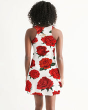 Load image into Gallery viewer, FULLY RED ROSES DRESS - WHITE Women's All-Over Print Racerback Dress