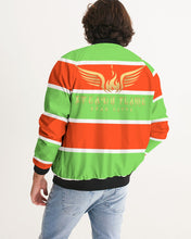 Load image into Gallery viewer, MJ1 (STEADY FLAME 3 TONE)WHITE/ORANGE/SHOCKING GREEN Men's Bomber Jacket