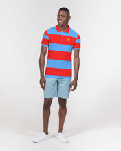 Load image into Gallery viewer, SF 2 TONE POLO - SKY BLUE/RED Men's Slim Fit Short Sleeve Polo