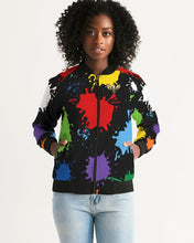 Load image into Gallery viewer, SPLASH FEMALE - BLACK Women's Bomber Jacket