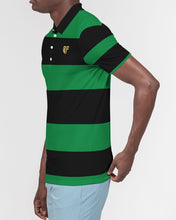 Load image into Gallery viewer, SF 2 TONE POLO - BLACK/GREEN Men's Slim Fit Short Sleeve Polo