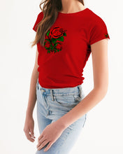 Load image into Gallery viewer, ROSES - MAROON RED Women's All-Over Print Tee
