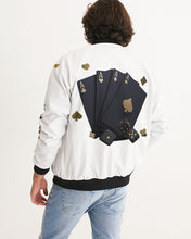 Load image into Gallery viewer, LIFE A GAMBLE. LETS PLAY - WHITE jacket Men's Bomber Jacket