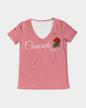Load image into Gallery viewer, CONCRETE ROSE - PINK Women's V-Neck Tee