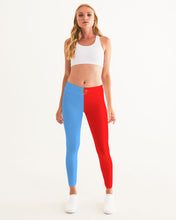 Load image into Gallery viewer, SF WEAR 2 TONE Athletic Wear Top - Red/Carolina Blue Women's Yoga Pants