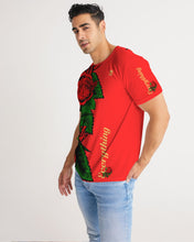 Load image into Gallery viewer, RIGHTSIDE FULLY ROSES - RED/GOLD Men's Tee