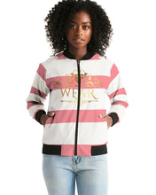 Load image into Gallery viewer, TWO TONE - PINK/WHITE Women's Bomber Jacket