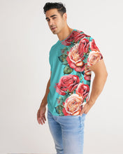 Load image into Gallery viewer, LEFTSIDE FULLY ROSE - TURQUOISE Men's Tee