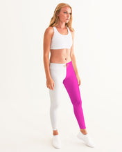 Load image into Gallery viewer, SF WEAR 2 TONE Athletic Wear Bottom - Hot Pink/White Women's Yoga Pants